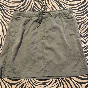 LOFT Olive Drawstring A-Line Mini Skirt